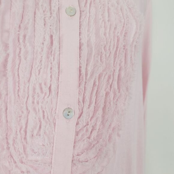 J.Jill Ballet Pink Chiffon Bib Knit Shirt Size Large - Picture 4 of 8